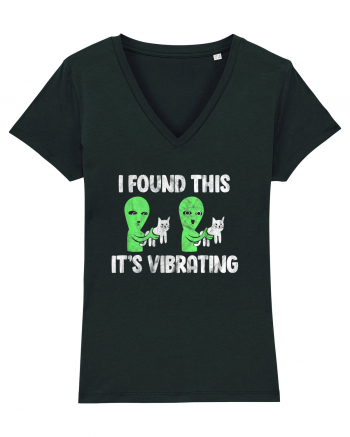 I Found This It's Vibrating Funny Cat Alien Black