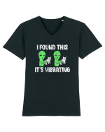 I Found This It's Vibrating Funny Cat Alien Tricou mânecă scurtă guler V Bărbat Presenter