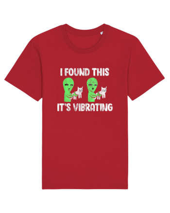 I Found This It's Vibrating Funny Cat Alien Red