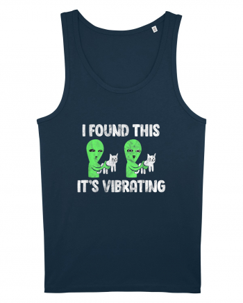 I Found This It's Vibrating Funny Cat Alien Navy