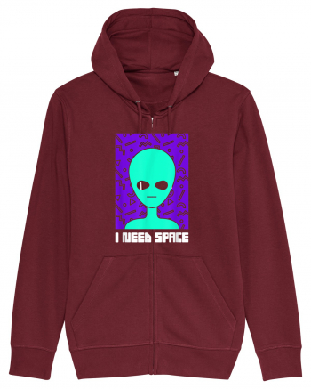 I Need Space Funny Alien Burgundy