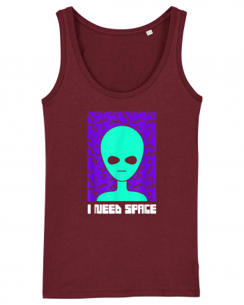 I Need Space Funny Alien Burgundy