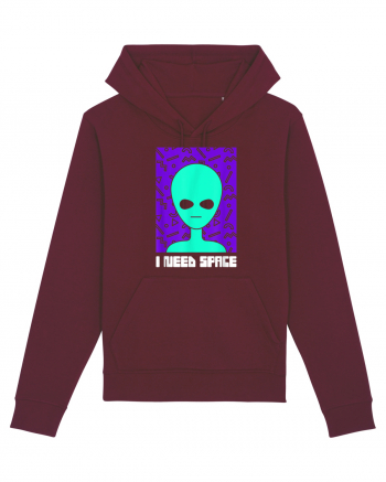 I Need Space Funny Alien Burgundy