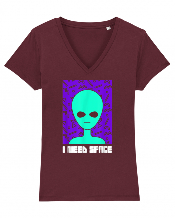 I Need Space Funny Alien Burgundy