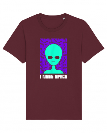 I Need Space Funny Alien Burgundy