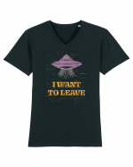 I Want To Leave Extra Terrestrial Life Tricou mânecă scurtă guler V Bărbat Presenter