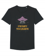 I Want To Leave Extra Terrestrial Life Tricou mânecă scurtă guler larg Bărbat Skater