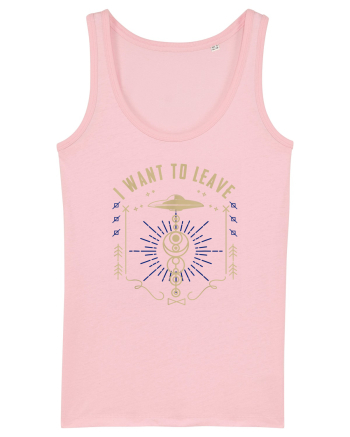 I Want To Leave Funny Alien UFO Cotton Pink