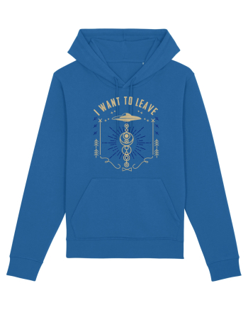 I Want To Leave Funny Alien UFO Royal Blue