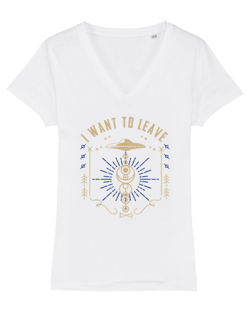 I Want To Leave Funny Alien UFO White
