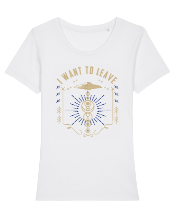 I Want To Leave Funny Alien UFO White