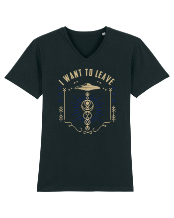 I Want To Leave Funny Alien UFO Black