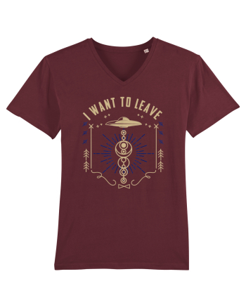 I Want To Leave Funny Alien UFO Burgundy
