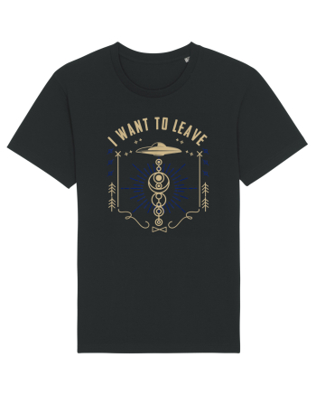 I Want To Leave Funny Alien UFO Black