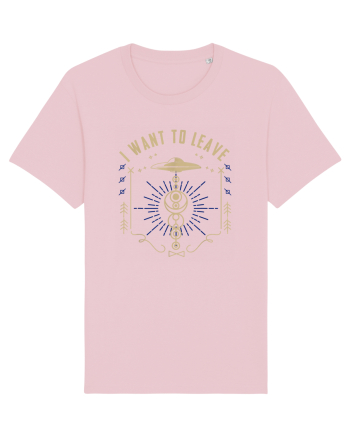 I Want To Leave Funny Alien UFO Cotton Pink