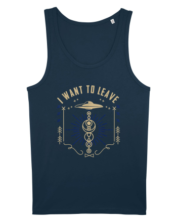 I Want To Leave Funny Alien UFO Navy