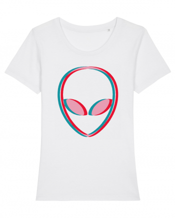 Inspired Alien Glitch Hipster White