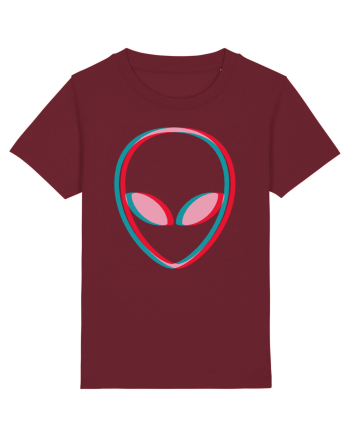 Inspired Alien Glitch Hipster Burgundy