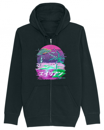 Japanese UFO Alien Vaporwave Otaku Black