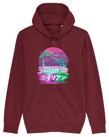 Japanese UFO Alien Vaporwave Otaku Burgundy