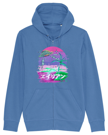 Japanese UFO Alien Vaporwave Otaku Bright Blue