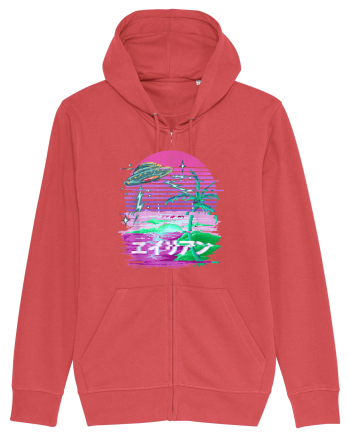 Japanese UFO Alien Vaporwave Otaku Carmine Red