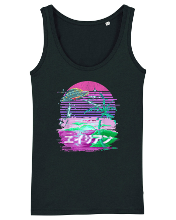 Japanese UFO Alien Vaporwave Otaku Black