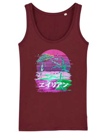 Japanese UFO Alien Vaporwave Otaku Burgundy