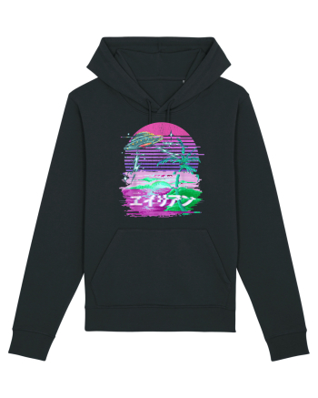 Japanese UFO Alien Vaporwave Otaku Black