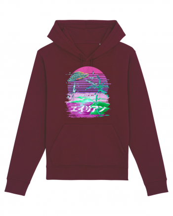 Japanese UFO Alien Vaporwave Otaku Burgundy