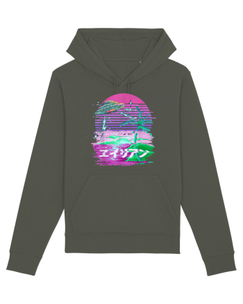 Japanese UFO Alien Vaporwave Otaku Khaki