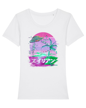 Japanese UFO Alien Vaporwave Otaku White