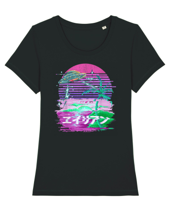 Japanese UFO Alien Vaporwave Otaku Black