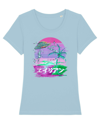 Japanese UFO Alien Vaporwave Otaku Sky Blue