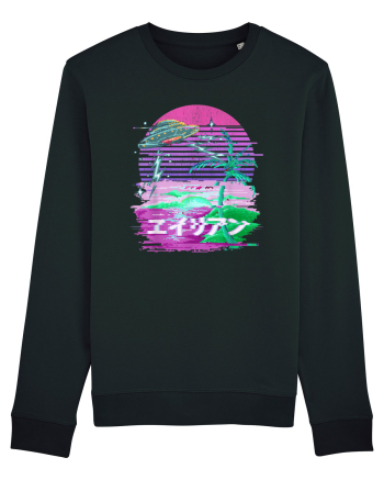Japanese UFO Alien Vaporwave Otaku Black