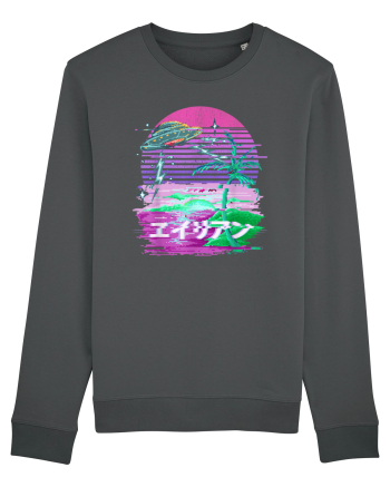 Japanese UFO Alien Vaporwave Otaku Anthracite