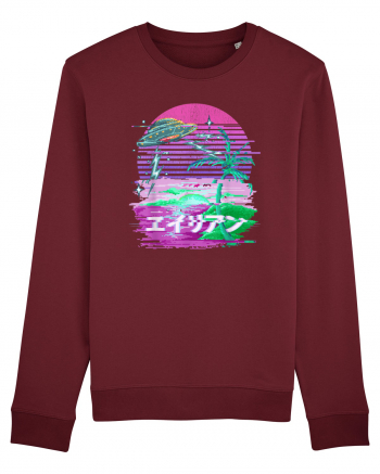 Japanese UFO Alien Vaporwave Otaku Burgundy