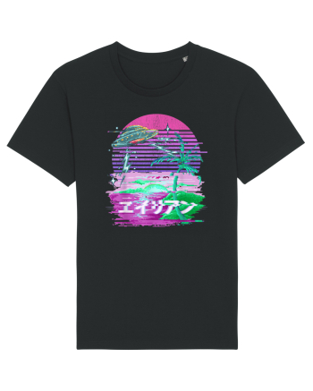 Japanese UFO Alien Vaporwave Otaku Black