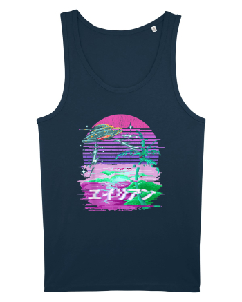 Japanese UFO Alien Vaporwave Otaku Navy