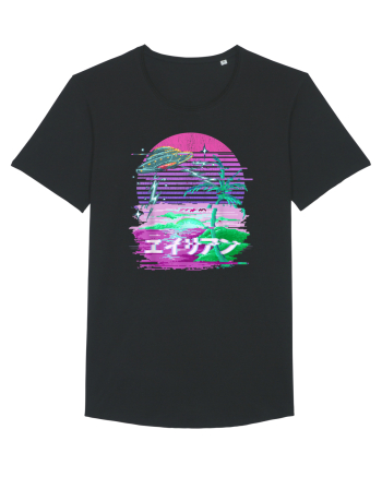 Japanese UFO Alien Vaporwave Otaku Black