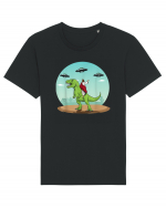 Jesus Riding A Dinosaur Funny UFO Tricou mânecă scurtă Unisex Rocker