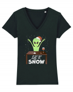 Let It Snow Cool White Tricou mânecă scurtă guler V Damă Evoker