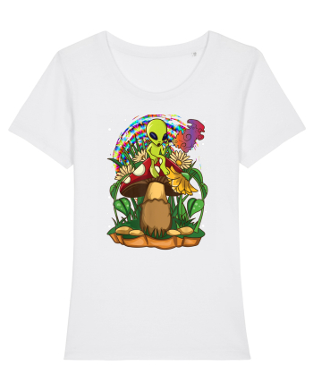 Magic Mushroom Alien Trippy Shroom White