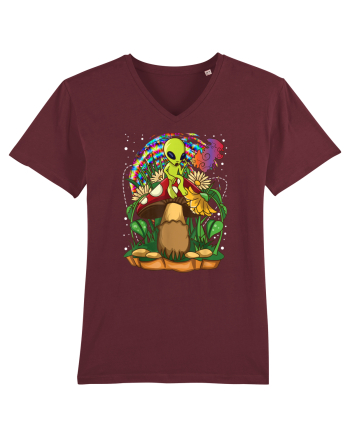 Magic Mushroom Alien Trippy Shroom Burgundy