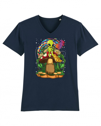 Magic Mushroom Alien Trippy Shroom French Navy