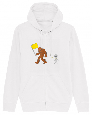 New Mexico Flag Bigfoot Walking Alien White