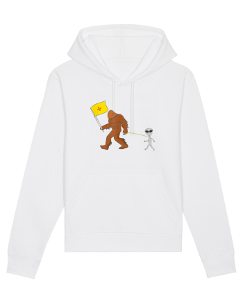 New Mexico Flag Bigfoot Walking Alien White