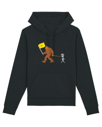 New Mexico Flag Bigfoot Walking Alien Black