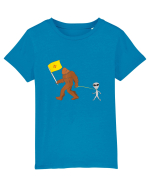 New Mexico Flag Bigfoot Walking Alien Tricou mânecă scurtă  Copii Mini Creator