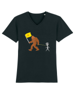 New Mexico Flag Bigfoot Walking Alien Tricou mânecă scurtă guler V Bărbat Presenter